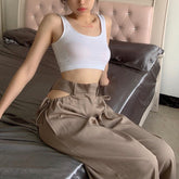 High Waist Hollow Out Tassel Wide Leg Pants